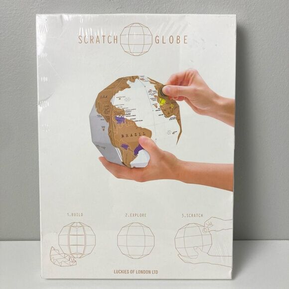 Scratch Globe Luckies of London New Sealed Box Travel Tracking Map Novelty Gift - Picture 1 of 8